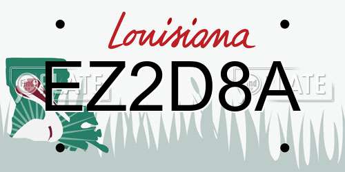 EZ2D8A Louisiana License Plate