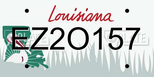 EZ2O157 Louisiana License Plate