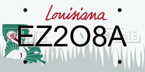 EZ2O8A Louisiana License Plate