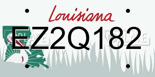 EZ2Q182 Louisiana License Plate