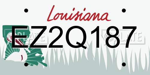 EZ2Q187 Louisiana License Plate