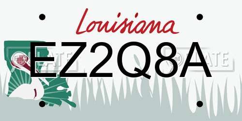 EZ2Q8A Louisiana License Plate