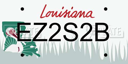 EZ2S2B Louisiana License Plate