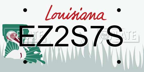 EZ2S7S Louisiana License Plate