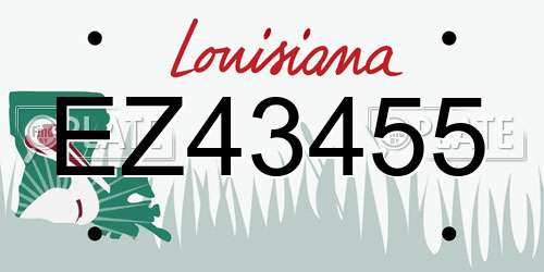 EZ43455 Louisiana License Plate