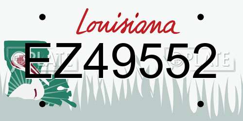 EZ49552 Louisiana License Plate