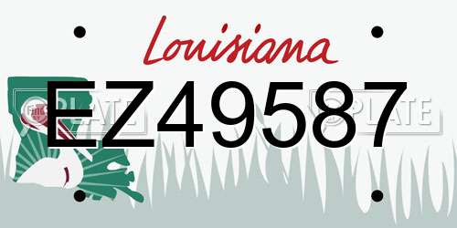 EZ49587 Louisiana License Plate