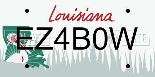 EZ4B0W Louisiana License Plate