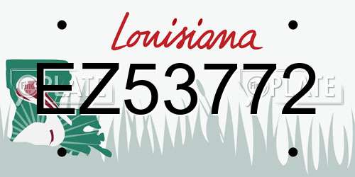 EZ53772 Louisiana License Plate