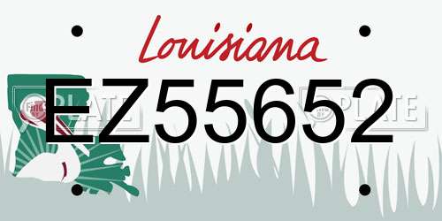 EZ55652 Louisiana License Plate