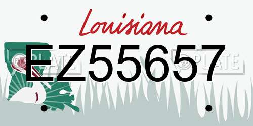EZ55657 Louisiana License Plate