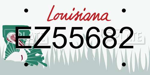 EZ55682 Louisiana License Plate