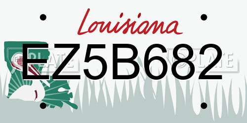 EZ5B682 Louisiana License Plate