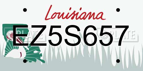 EZ5S657 Louisiana License Plate