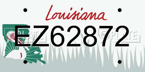 EZ62872 Louisiana License Plate