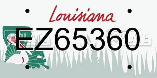 EZ65360 Louisiana License Plate