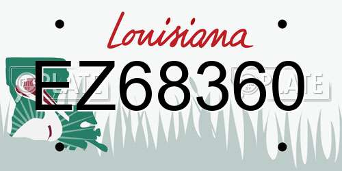 EZ68360 Louisiana License Plate