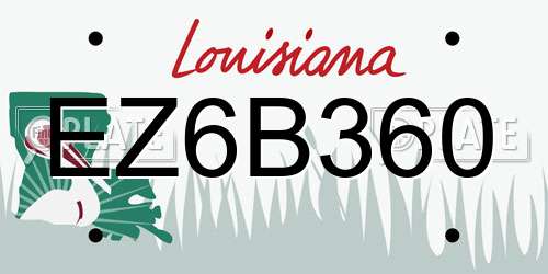 EZ6B360 Louisiana License Plate