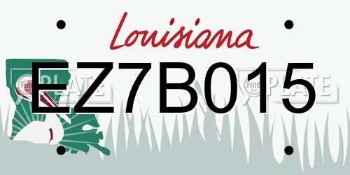 EZ7B015 Louisiana License Plate
