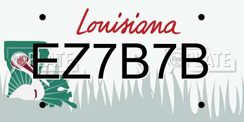 EZ7B7B Louisiana License Plate
