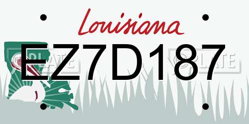 EZ7D187 Louisiana License Plate
