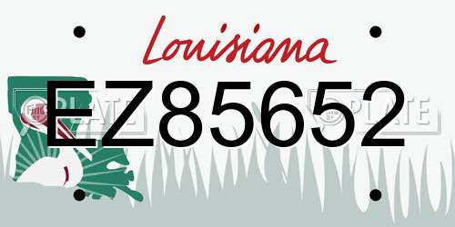 EZ85652 Louisiana License Plate