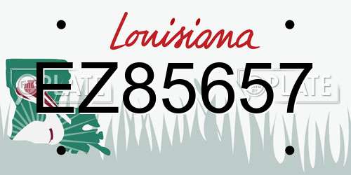 EZ85657 Louisiana License Plate