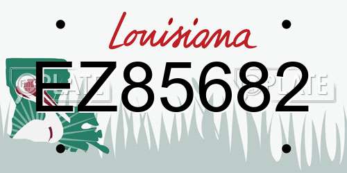 EZ85682 Louisiana License Plate