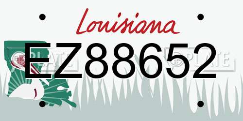 EZ88652 Louisiana License Plate