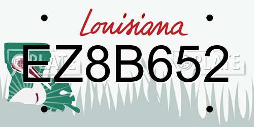 EZ8B652 Louisiana License Plate