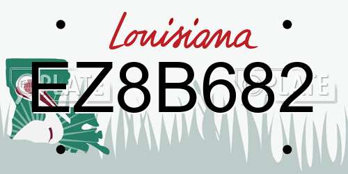 EZ8B682 Louisiana License Plate
