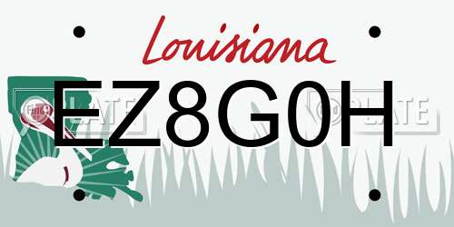 EZ8G0H Louisiana License Plate