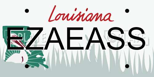 EZAEASS Louisiana License Plate