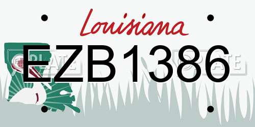 EZB1386 Louisiana License Plate