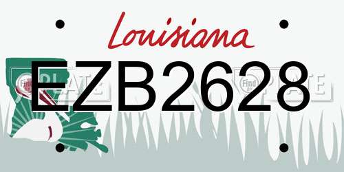 EZB2628 Louisiana License Plate