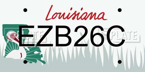 EZB26C Louisiana License Plate