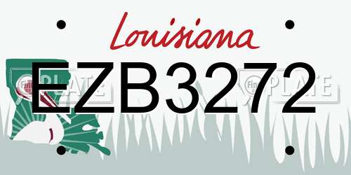 EZB3272 Louisiana License Plate
