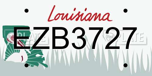 EZB3727 Louisiana License Plate