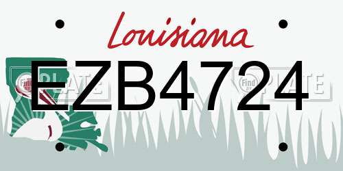 EZB4724 Louisiana License Plate