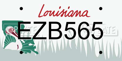 EZB565 Louisiana License Plate