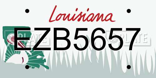 EZB5657 Louisiana License Plate