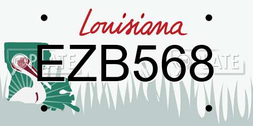 EZB568 Louisiana License Plate