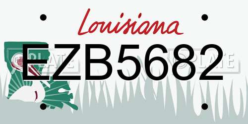 EZB5682 Louisiana License Plate