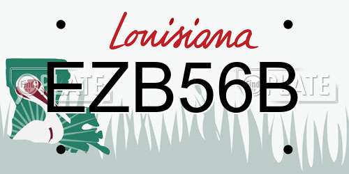 EZB56B Louisiana License Plate