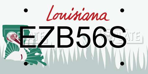 EZB56S Louisiana License Plate