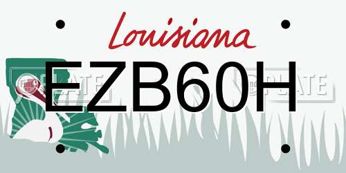 EZB60H Louisiana License Plate