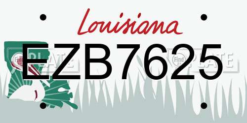 EZB7625 Louisiana License Plate