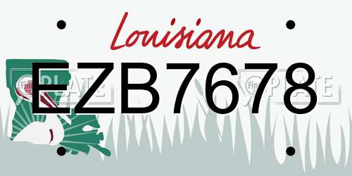 EZB7678 Louisiana License Plate