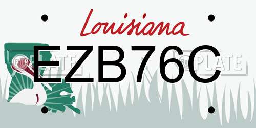 EZB76C Louisiana License Plate