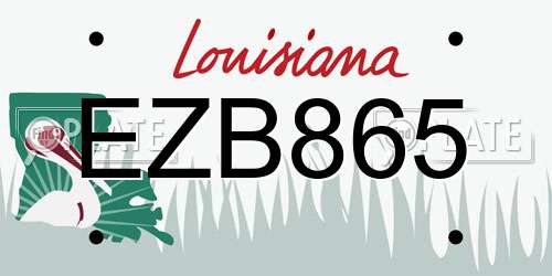 EZB865 Louisiana License Plate